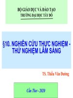 NGHIÊN CỨU THỰC NGHIỆM  THỬ NGHIỆM LÂM SÀNG