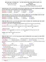 Đề thi thử THPTQG có đáp án