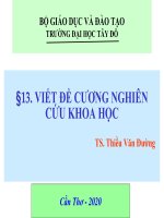 VIẾT ĐỀ CƯƠNG NGHIÊN CỨU KHOA HỌC