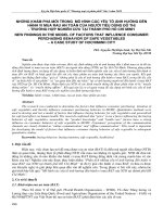 Những khám phá mới trong mô hình các yếu tố ảnh hưởng đến hành vi mua rau an toàn của người tiêu dùng đô thị - trường hợp nghiên cứu tại thành phố Hồ Chí Minh