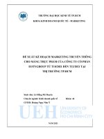 ĐỀ XUẤT KẾ HOẠCH MARKETING TRUYỀN THÔNG CHO MẢNG THỰC PHẨM CỦA CÔNG TY CỔ PHẦN EOTYGROUP TỪ t10:2021 đến t12:2021 TẠI THỊ TRƯỜNG TP HCM 