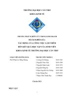 TÁC ĐỘNG CỦA CÔNG VIỆC LÀM THÊM đến KẾT QUẢ HỌC TẬP CỦA SINH VIÊN KHOA KINH TẾ TRƯỜNG đại HỌC CẦN THƠ 