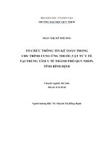 Tổ chức thông tin kế toán trong chu trình cung ứng thuốc, vật tư y tế tại trung tâm y tế thành phố quy nhơn, tỉnh bình định 