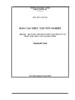 KẾ TOÁN vốn BẰNG TIỀN tại CễNG TY cổ PHẦN XNK THUỶ sản NAM hà TĨNH 