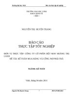 KẾ TOÁN MUA HÀNG và CÔNG nợ PHẢI TRẢ tại CÔNG TY cổ PHẦN dệt MAY HOÀNG THỊ LOAN 