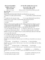 Đề thi thử THPT Quốc gia năm 2021 môn Địa lí có đáp án - Trường THPT Dĩ An, Bình Dương