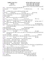 Đề thi thử THPT Quốc gia năm 2021 môn Sinh học có đáp án - Trường THPT Dĩ An