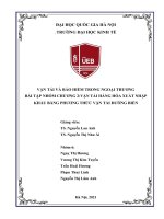 VẬN TẢI VÀ BẢO HIỂM TRONG NGOẠI THƯƠNG BÀI TẬP NHÓM CHƯƠNG 2 VẬN TẢI HÀNG HÓA XUẤT NHẬP KHẨU BẰNG PHƯƠNG THỨC VẬN TẢI ĐƯỜNG BIỂN 