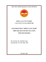 Khóa luận lớp CCLLCT: GIẢI PHÁP PHÁT TRIỂN LÀNG NGHỀ  TRÊN ĐỊA BÀN HUYỆN NGA SƠN,  TỈNH THANH HÓA