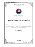 CÔNG tác kế TOÁN NGUYÊN vật LIỆU  CÔNG cụ DỤNG cụ tại CÔNG TY cổ PHẦN IN hà TĨNH 