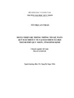 Hoàn thiện hệ thống thông tin kế toán quỹ bảo hiểm y tế tại bảo hiểm xã hội thành phố quy nhơn, tỉnh bình định 