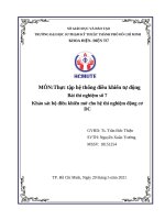 Khảo sát bộ điều khiển mờ cho hệ thí nghiệm động cơ DC 