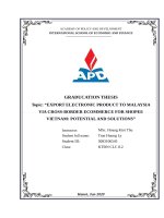 Export electronic product to malaysia via cross border ecommerce for shopee vietnam potential and solutions 