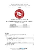 TÌNH HÌNH PHÁT TRIỂN CỦA NỀN KINH TẾ THẾ GIỚI GIAI ĐOẠN 2010 – 2020