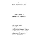     BÀI TẬP NHÓM  MÔN HỌC KINH TẾ đối NGOẠI 