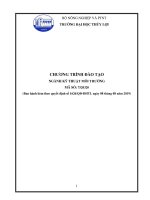 TRƯỜNG ĐẠI HỌC THỦY LỢI CHƯƠNG TRÌNH ĐÀO TẠO NGÀNH KỸ THUẬT MƠI TRƯỜNG