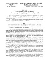 Báo cáo định kỳ lĩnh vực y tế địa bàn tỉnh Bình Định Sở Y tế báo cáo kết hoạt động 9 tháng đầu năm 2021, phương hướng, nhiệm vụ 3 tháng cuối năm Ngành Y tế