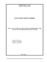 SKKN Nâng cao vai trò của giáo viên chủ nhiệm trong việc xây dựng tập thể lớp đoàn kết và tiến bộ
