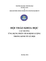 HỘI THẢO KHOA HỌC CẤP TRƯỜNG ỨNG DỤNG PHÂN TÍCH ĐỊNH LƯỢNG TRONG KINH TẾ-XÃ HỘI