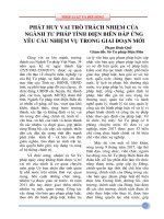 PHÁP LUẬT VÀ ĐỜI SỐNG PHÁT HUY VAI TRÒ TRÁCH NHIỆM CỦA NGÀNH TƯ PHÁP TỈNH ĐIỆN BIÊN ĐÁP ỨNG YÊU CẦU NHIỆM VỤ TRONG GIAI ĐOẠN MỚI