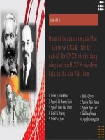 Quan điểm của chủ nghĩa mác – lênin về CNXH, thời kỳ quá độ lên CNXH và vận dụng sáng tạo của ĐCSVN vào điều kiện cụ thể của việt nam 