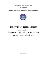 TRƯỞNG KINH TẾ - ĐẦU TƯ VÀ PHÁT TRIỂN MƠ HÌNH TOBIT PHÂN TÍCH TÁC ĐỘNG CỦA CÁC NHÂN TỐ ĐẾN HIỆU QUẢ PHÂN BỔ CỦA CÁC DOANH NGHIỆP NGÀNH CHẾ TÁC CỦA VIỆT NAM. ThS Vũ Thị Huyền Trang
