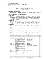 de kiem tra ki nang noi tieng anh 6 2015 2016