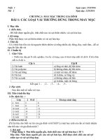 Bai 1 Cac loai vai thuong dung trong may mac