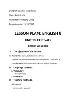 ENGLISH 8 UNIT 13 FESTIVALS SPEAK