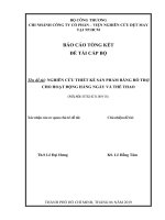 BÁO CÁO TỔNG KẾT ĐỀ TÀI CẤP BỘ Tên đề tài: NGHIÊN CỨU THIẾT KẾ SẢN PHẨM BĂNG HỖ TRỢ CHO HOẠT ĐỘNG HẰNG NGÀY VÀ THỂ THAO