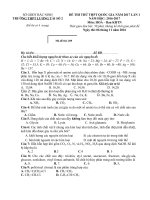 De thi thu THPT Quoc gia 2017 mon Hoa hoc ma 209 THPT Luong Tai So 2