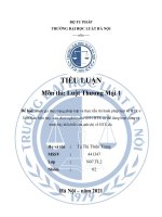 TIỂU LUẬN Môn thi: Luật Thương Mại Đề bài: Đánh giá thực trạng pháp luật thực tiễn thi hành pháp luật HTX Việt Nam Lựa chọn nghiên cứu 01 HTX cụ thể hoạt động