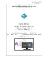 Lập trình ứng dụng WPF (Trung cấp CNTT) - Nguồn: BCTECH