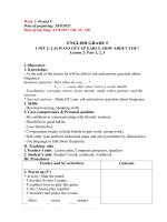 GIÁO ÁN TIẾNG ANH LỚP 5 - TUẦN 03