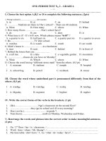 ONEPERIOD TEST NO 2 GRADE 6