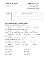 Kiem tra hoc ki I Mon Toan co dap an theo Ma Tran