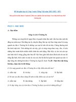 Đề thi giữa học kì 1 lớp 3 môn Tiếng Việt năm 2021-2022 - Đề 1