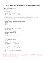 Tai lieu boi duong hoc sinh gioi Chuyen de 8 Nguyen ham ham vo ti va ham logarit