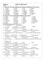 EXERCISES FOR UNIT 4