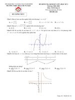 Đề kiểm tra giữa kỳ 1 lớp 12 môn Toán năm 2021 2022 trường THPT Trần Hưng Đạo Nam Định