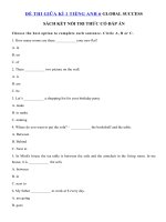 Đề thi giữa kì 1 lớp 6 môn tiếng Anh sách Kết nối tri thức số 4