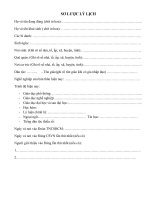 MAU LY LICH NGUOI XIN VAO DANG