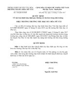 Quyet dinh ban hanh Quy dinh ve quy tac ung xu Truong TH So 1 Hoa My Tay