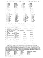 On kiem tra hoc ky II TA7 Unit 12 Trucch