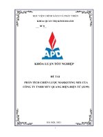 Phân tích chiến lược marketing mix của công ty TNHH MTV quang điện   điện tử (z199) 