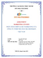 Chiến lược marketing của Strongbow Cider thuộc công ty TNHH nhà máy bia VN