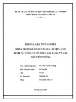 Hoàn thiện công tác kế toán tài sản cố định hữu hình tại công ty cổ phần xây dựng và lắp đặt viễn thông 