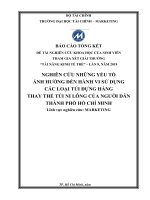Nghiên cứu những yếu tố ảnh hưởng đến hành vi sử dụng các loại túi đựng hàng thay thế túi ni lông của người dân thành phố hồ chí minh