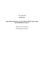 HOẠT ĐỘNG MARKETING – MIX CHO VIỆC CHUẨN BỊ TUNG RA MỘT SẢN PHẨM MỚI CỦA CÔNG TY