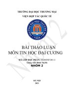 Bài thảo luận môn TIN HỌC ĐẠI CƯƠNG